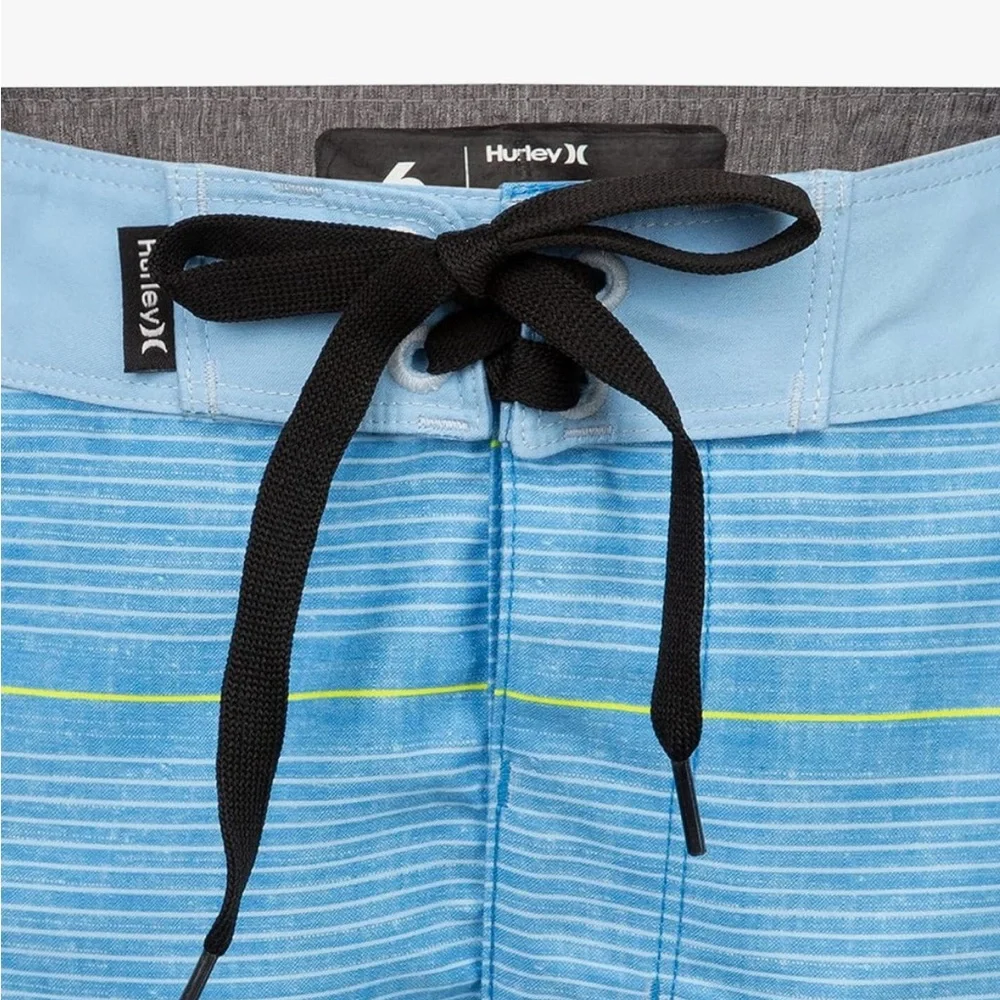 Hurley Indo Blue Striped Board Shorts Swim Trunks Boys Size 10/25